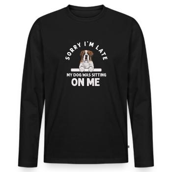 St. Bernard St. Bernard Dog Dog - Men's Premium Organic Long Sleeve Shirt - black - Front - Nico (187cm)