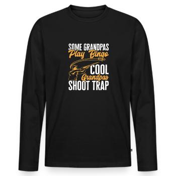 Tir au piège Tir au pigeon en argile Skeet - T-shirt manches longues Premium bio Homme - noir - Devant - Nico (187cm)