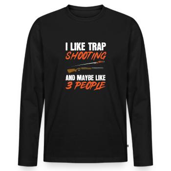 Trapschießen Skeet Tontaubenschießen - Männer Premium Bio Langarmshirt - Schwarz - Vorne - Nico (187cm)