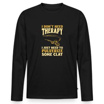 Tir au piège Tir au pigeon en argile Skeet - T-shirt manches longues Premium bio Homme - noir - Devant - Nico (187cm)