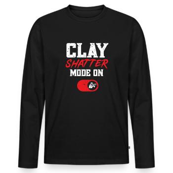 Tir au piège Tir au pigeon en argile Skeet - T-shirt manches longues Premium bio Homme - noir - Devant - Nico (187cm)