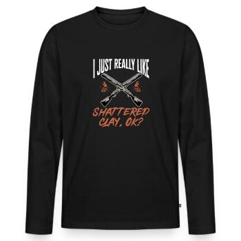 Tir au piège Tir au pigeon en argile Skeet - T-shirt manches longues Premium bio Homme - noir - Devant - Nico (187cm)