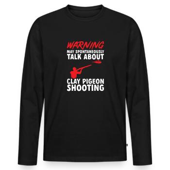 Trapschießen Skeet Tontaubenschießen - Männer Premium Bio Langarmshirt - Schwarz - Vorne - Nico (187cm)