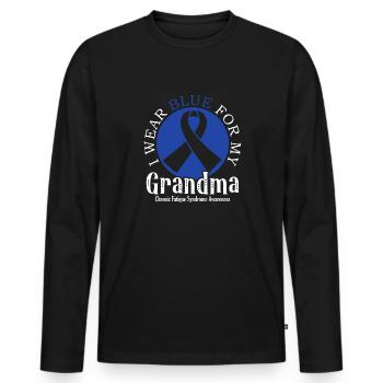 Ich Trage Blau Für Meinen Großvater - Bewusstsein - Männer Premium Bio Langarmshirt - Schwarz - Vorne - Nico (187cm)