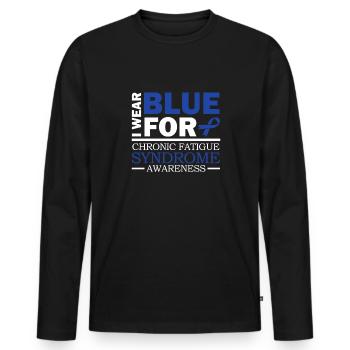 I wear blue for the chronic - Men's Premium Organic Long Sleeve Shirt - black - Front - Nico (187cm)