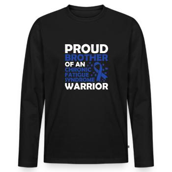 Proud brother of a warrior with chronic - Men's Premium Organic Long Sleeve Shirt - black - Front - Nico (187cm)