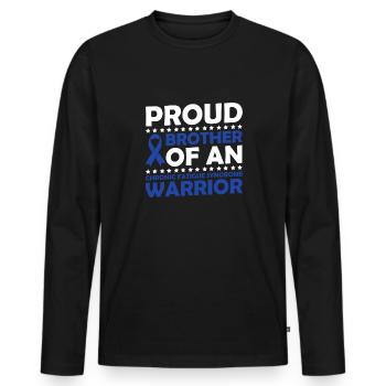 Proud mother of a warrior with chronic - Men's Premium Organic Long Sleeve Shirt - black - Front - Nico (187cm)