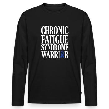 Chronic Fatigue Syndrome Warrior - Men's Premium Organic Long Sleeve Shirt - black - Front - Nico (187cm)