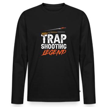 Tir au piège Tir au pigeon en argile Skeet - T-shirt manches longues Premium bio Homme - noir - Devant - Nico (187cm)