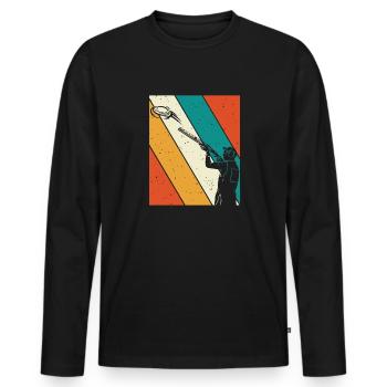 Trapschießen Skeet Tontaubenschießen - Männer Premium Bio Langarmshirt - Schwarz - Vorne - Nico (187cm)