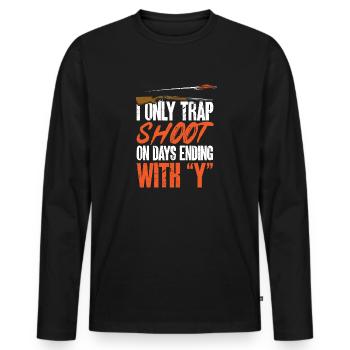 Trapschießen Skeet Tontaubenschießen - Männer Premium Bio Langarmshirt - Schwarz - Vorne - Nico (187cm)