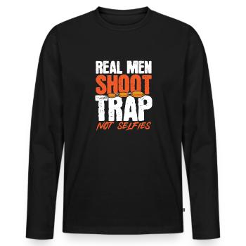 Trapschießen Skeet Tontaubenschießen - Männer Premium Bio Langarmshirt - Schwarz - Vorne - Nico (187cm)