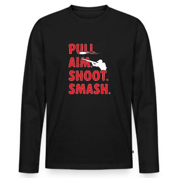 Tir au piège Tir au pigeon en argile Skeet - T-shirt manches longues Premium bio Homme - noir - Devant - Nico (187cm)