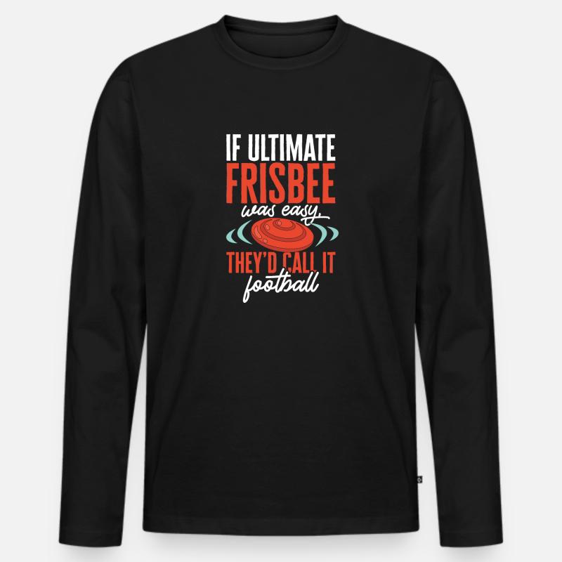 Ultimate Frisbee Wurfscheibe - Männer Premium Bio Langarmshirt - Schwarz