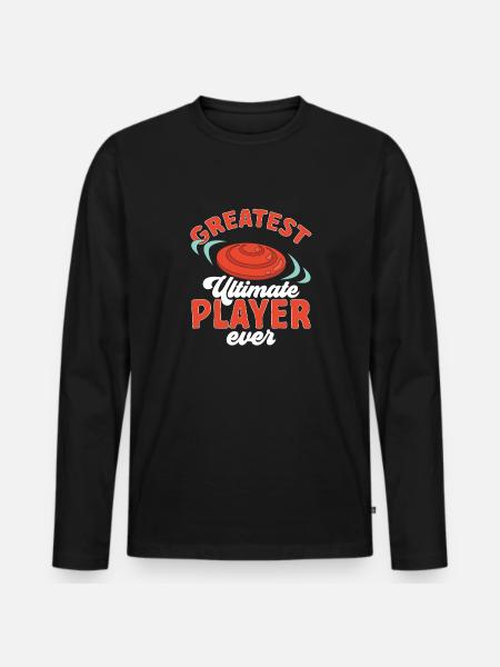 Ultimate Frisbee Wurfscheibe - Männer Premium Bio Langarmshirt - Schwarz