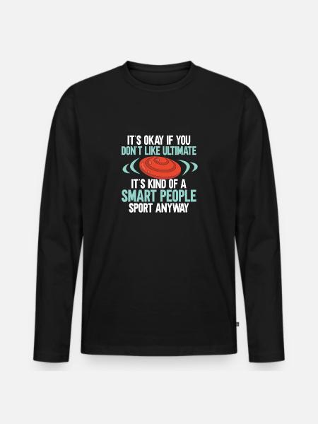Ultimate Frisbee Throwing Disc - Men's Premium Organic Long Sleeve Shirt - black