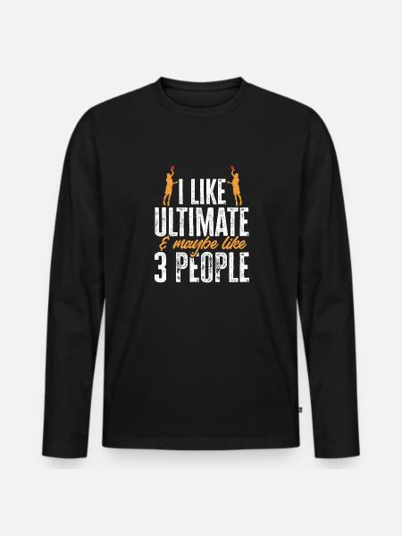 Ultimate Frisbee Throwing Disc - Men's Premium Organic Long Sleeve Shirt - black