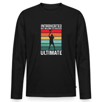 Disque de lancer de frisbee ultime - T-shirt manches longues Premium bio Homme - noir - Devant - Nico (187cm)