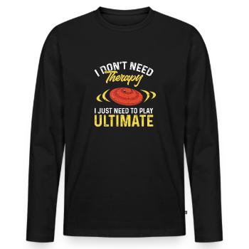 Disque de lancer de frisbee ultime - T-shirt manches longues Premium bio Homme - noir - Devant - Nico (187cm)