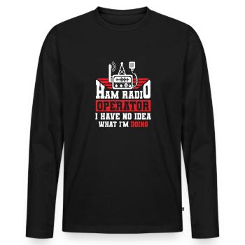 Amateur Radio Opérateur Antenne Antenne Amateur - T-shirt manches longues Premium bio Homme - noir - Devant - Nico (187cm)