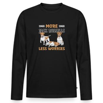 Jack Russell Terrier - Men's Premium Organic Long Sleeve Shirt - black - Front - Nico (187cm)