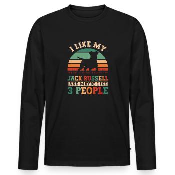 Jack Russell Terrier - T-shirt manches longues Premium bio Homme - noir - Devant - Nico (187cm)