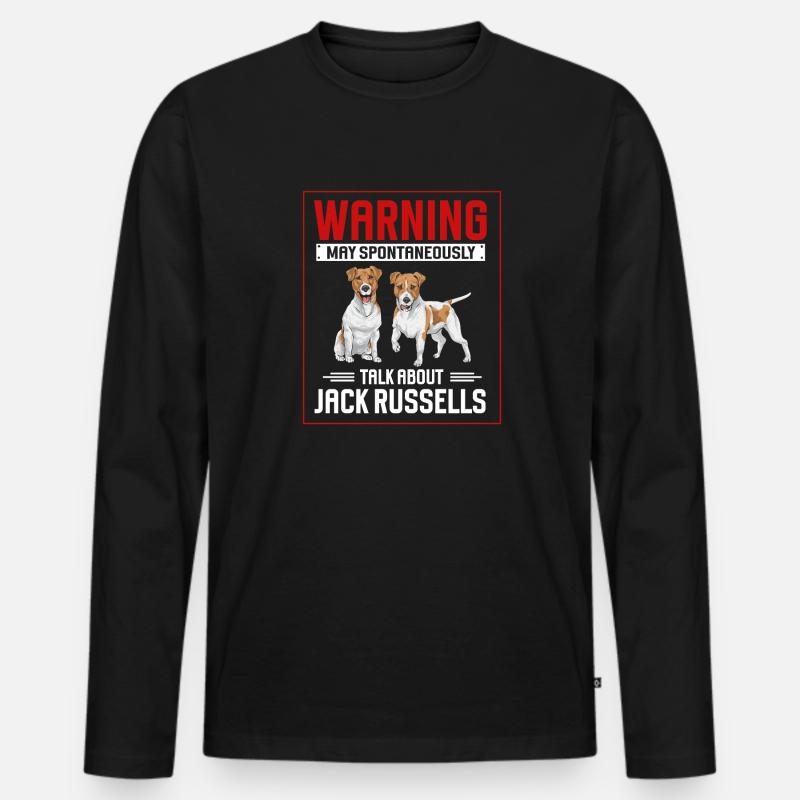 Jack Russell Terrier - Männer Premium Bio Langarmshirt - Schwarz