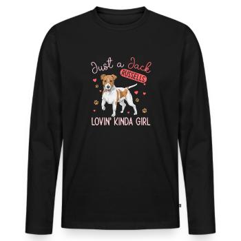 Jack Russell Terrier - T-shirt manches longues Premium bio Homme - noir - Devant - Nico (187cm)