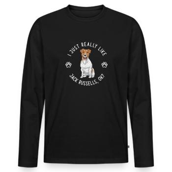 Jack Russell Terrier - Men's Premium Organic Long Sleeve Shirt - black - Front - Nico (187cm)