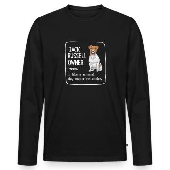 Jack Russell Terrier - T-shirt manches longues Premium bio Homme - noir - Devant - Nico (187cm)