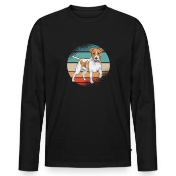 Jack Russell Terrier - T-shirt manches longues Premium bio Homme - noir - Devant - Nico (187cm)