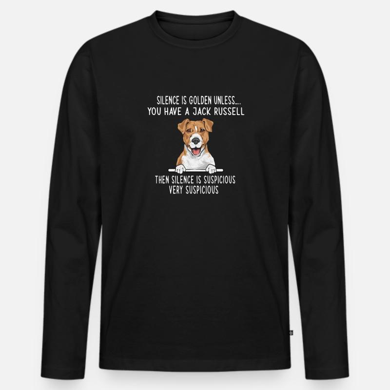 Jack Russell Terrier - Männer Premium Bio Langarmshirt - Schwarz