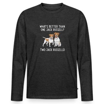 Jack Russell Terrier - Men's Premium Organic Long Sleeve Shirt - heather anthracite - Front - Nico (187cm)