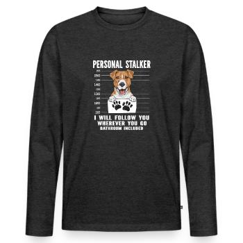 Jack Russell Terrier - T-shirt manches longues Premium bio Homme - anthracite chiné - Devant - Nico (187cm)