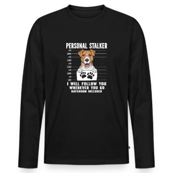 Jack Russell Terrier - T-shirt manches longues Premium bio Homme - noir - Devant - Nico (187cm)