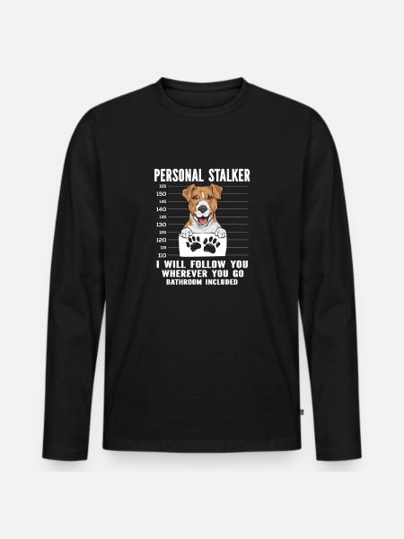 Jack Russell Terrier - Männer Premium Bio Langarmshirt - Schwarz