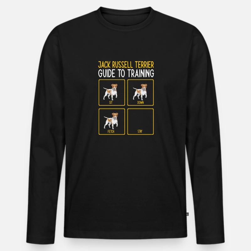Jack Russell Terrier - Männer Premium Bio Langarmshirt - Schwarz