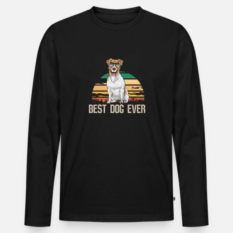 Jack Russell Terrier - Männer Premium Bio Langarmshirt - Schwarz