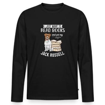 Jack Russell Terrier - T-shirt manches longues Premium bio Homme - noir - Devant - Nico (187cm)