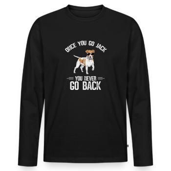 Jack Russell Terrier - T-shirt manches longues Premium bio Homme - noir - Devant - Nico (187cm)