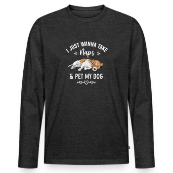 Jack Russell Terrier - Men's Premium Organic Long Sleeve Shirt - heather anthracite - Front - Nico (187cm)
