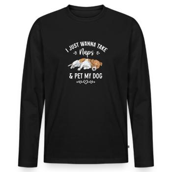 Jack Russell Terrier - T-shirt manches longues Premium bio Homme - noir - Devant - Nico (187cm)