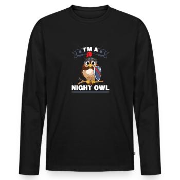 I'm A Knight Owl Birds Of Prey Owlets Enthusiast - Men's Premium Organic Long Sleeve Shirt - black - Front - Nico (187cm)