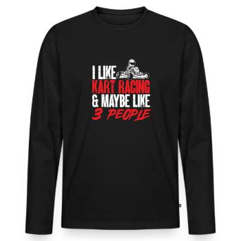 Go Kart Racing Karting Karting - Men's Premium Organic Long Sleeve Shirt - black - Front - Nico (187cm)