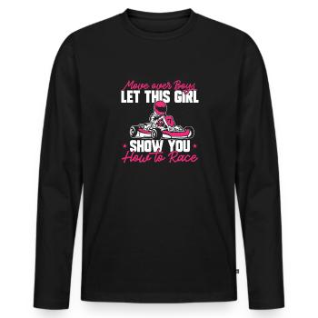 Go Kart Rennen Kartsport Karting - Männer Premium Bio Langarmshirt - Schwarz - Vorne - Nico (187cm)