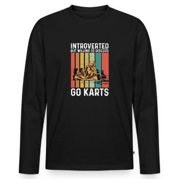 Go Kart Racing Karting Karting - Men's Premium Organic Long Sleeve Shirt - black - Front - Nico (187cm)