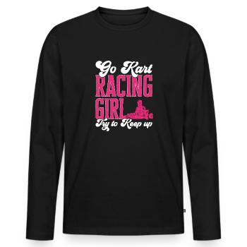 Go Kart Racing Karting Karting - Men's Premium Organic Long Sleeve Shirt - black - Front - Nico (187cm)