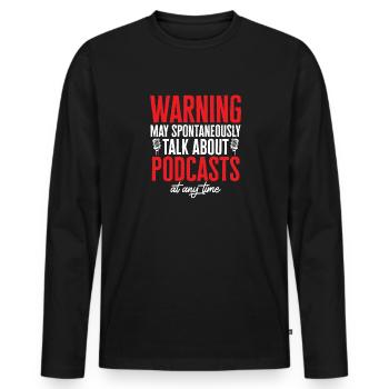 Podcaster Podcast - Men's Premium Organic Long Sleeve Shirt - black - Front - Nico (187cm)