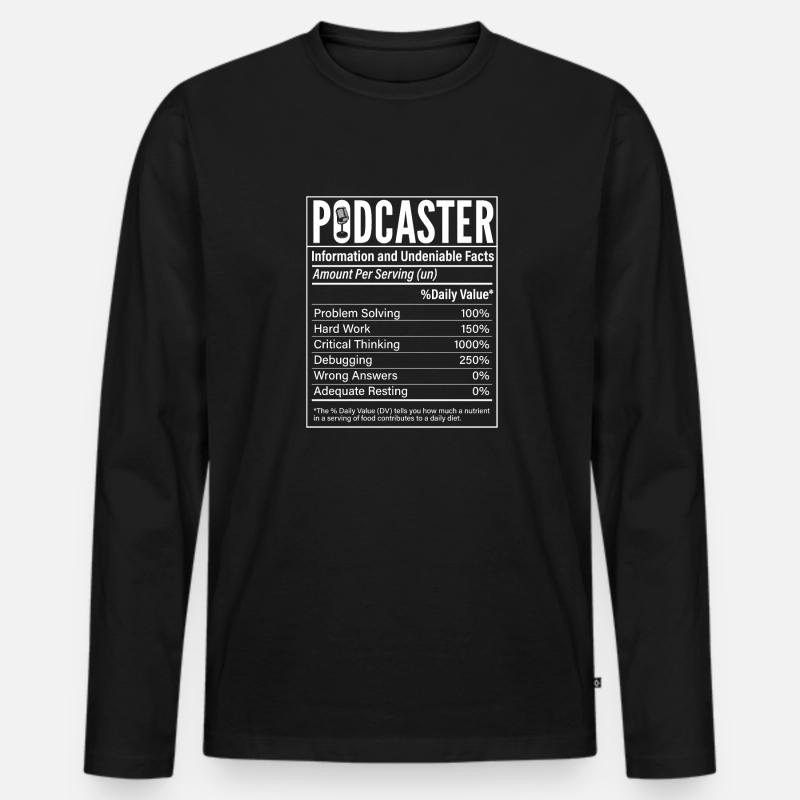 Podcaster Podcast - Männer Premium Bio Langarmshirt - Schwarz