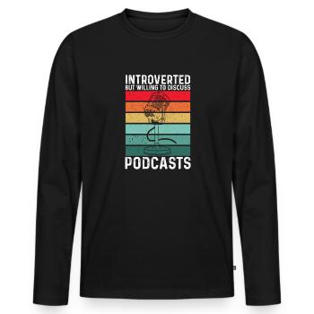 Podcaster Podcast - Men's Premium Organic Long Sleeve Shirt - black - Front - Nico (187cm)